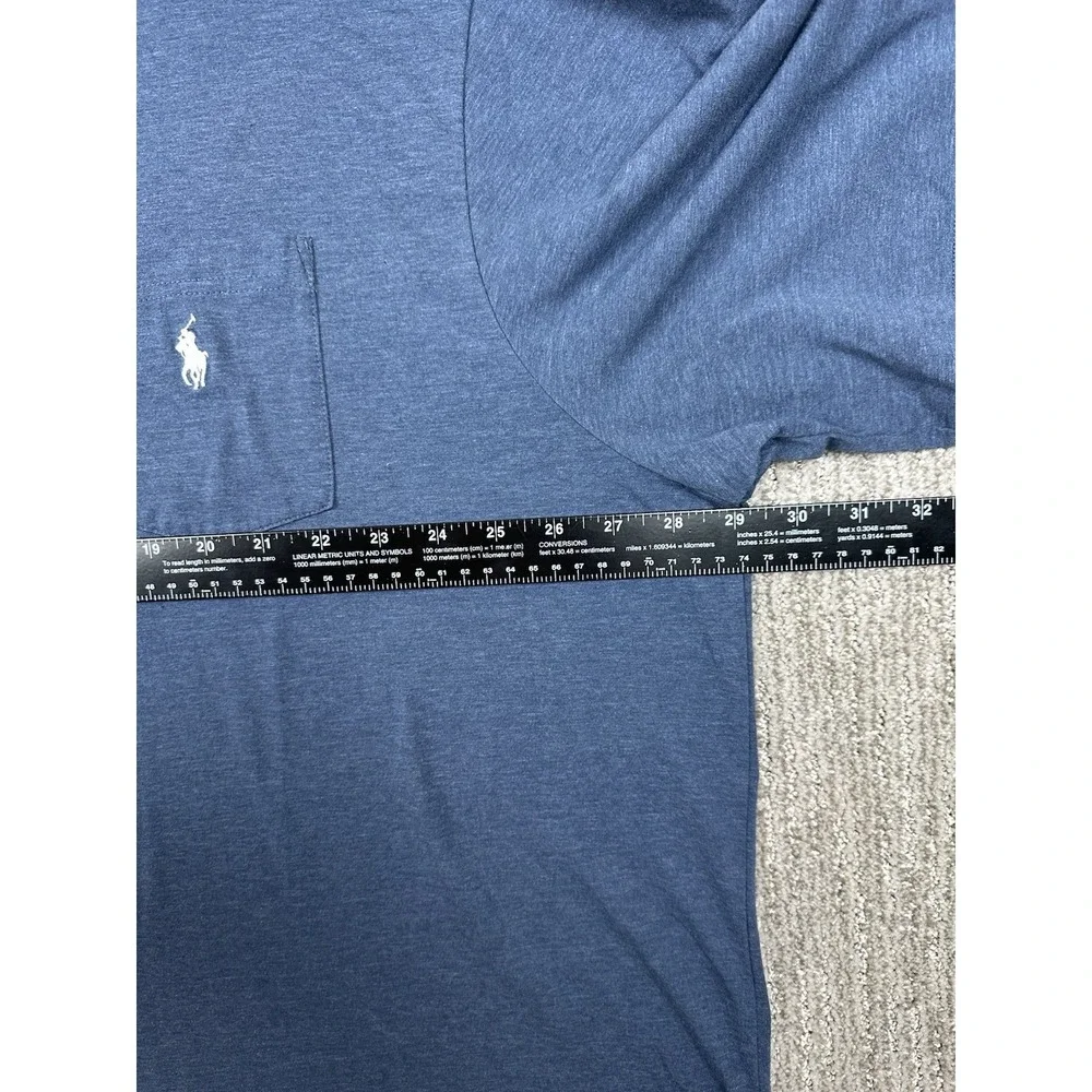 Polo Ralph Lauren Polo Shirt Mens 3XLT Blue Cotton Pocket Short Sleeve Preppy